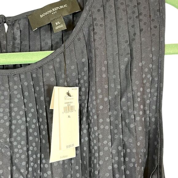 Banana Republic Jacquard Navy Pleated Mini Dress, Size XL, NWT - Picture 5 of 9